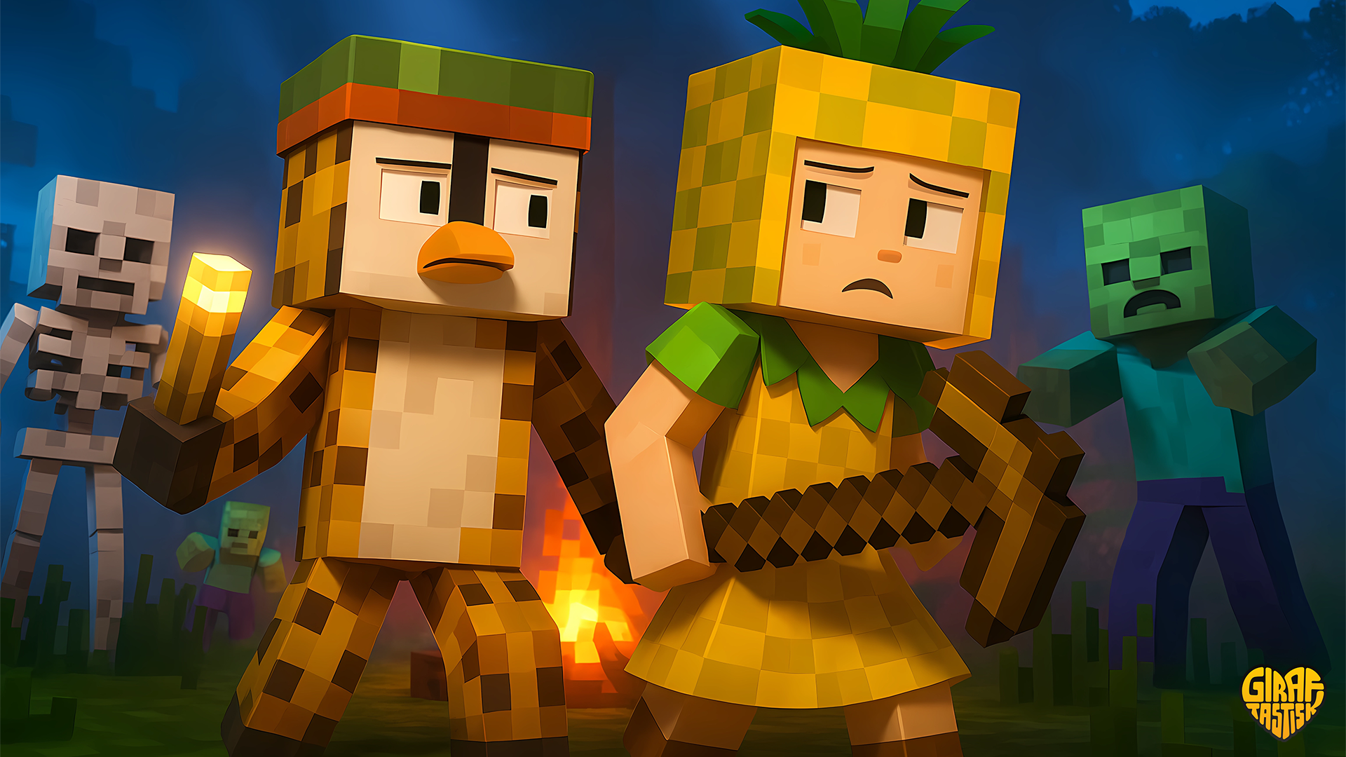 Girafpingvin plays Minecraft with Ananas