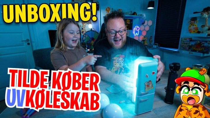 Tilde og girafpingvin: Mini Køleskab 🧀🥛🛒 med UV